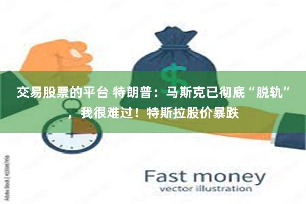 交易股票的平台 特朗普：马斯克已彻底“脱轨”，我很难过！特斯拉股价暴跌