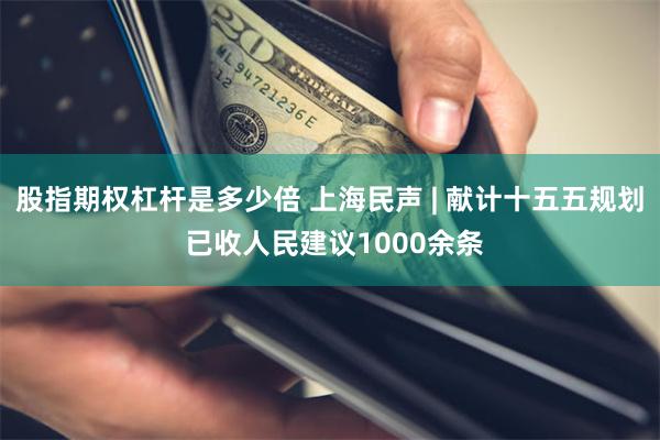 股指期权杠杆是多少倍 上海民声 | 献计十五五规划 已收人民建议1000余条